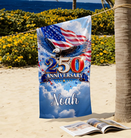 Serviette de plage américaine pour le 250e anniversaire (1776-2026), séchage rapide, absorbante, légère, fine, en promotion, pour salle de bain, piscine, natation