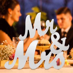 Adornos de Madera Grabados con Mr y Mrs para Decoración de Mesa de Boda, Accesorios para Sesión de Fotos en Alfabeto Inglés, Suministro de Fábrica - Product Image 4