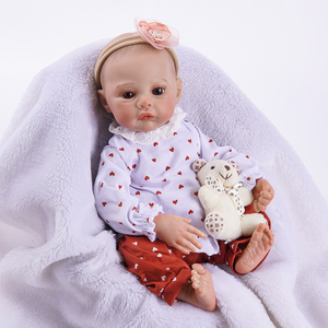 Poupées réalistes de bébé <span class=keywords><strong>reborn</strong></span> de 18 pouces, jouet en peluche, nouveau-né fille garçon avec corps lesté doux, bébé réaliste - Product Image 6