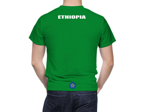 ETHIOPIA国旗コートオブアームズ愛国心が強いメンズ半袖TシャツクイックドライOネックストリートウェア卸売特大Tシャツ - Product Image 2