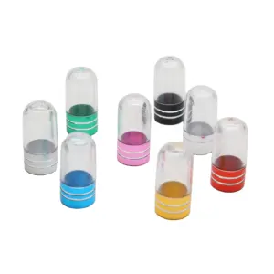 Zylindrische Mini-Einzel kapsel flaschen Kunststoff verpackungs flaschen Bunte PS-Kunststoff-Farb pille Kapsel form Pink Blue