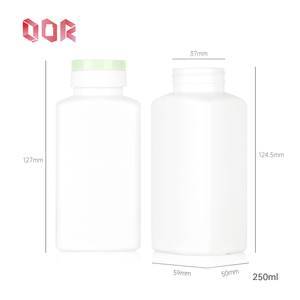 Venta al por mayor negro/blanco HDPE medicina contenedor 200ml vitamina calcio suplemento embalaje botella traje para 90 piezas - Product Image 5