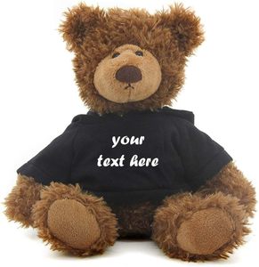 Orsacchiotto di <span class=keywords><strong>Peluche</strong></span> Personalizzato con Logo, 10 Pollici, con Felpa Nera, Regalo Aziendale Promozionale, Mascotte Personalizzata - Product Image 2