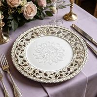 Assiettes de présentation vintage en PP incassable, découpées, pour centre de table, idéales pour salles de banquet et hôtels (vente en gros)