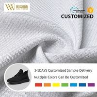 Tissu en maille 100 % polyester tricoté chaîne léger, respirant, imperméable, 3 couches, couleurs personnalisées, idéal pour les empeignes et les languettes de baskets