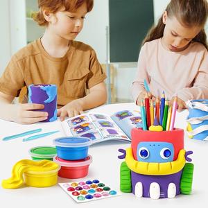 Kit de Manualidades para Niños, Portaplumas de Arcilla Seca al Aire, Juego de Escultura para Crear Monstruos/Dinosaurios - Product Image 5