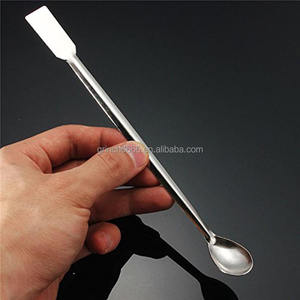 Cuchara de cuerno de acero inoxidable para ensalada, cucharón medicinal con espátula, suministros de <span class=keywords><strong>laboratorio</strong></span>, cuchara de cuerno, cuchara pequeña de <span class=keywords><strong>laboratorio</strong></span> de doble cara - Product Image 6