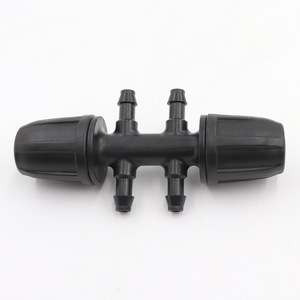 Conector capilar de bloqueo para horticultura, 8-12 mm, de plástico PP, unión recta de tubería de agua con boca plana en forma de T para riego - Product Image 1