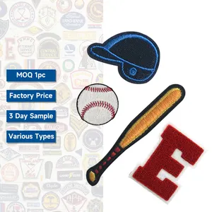 Custom Size Baseball Cap Patch Vinyl Sports Logo Iron On Large Chenille Baseball Cap Patch