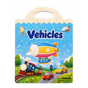 Livre d'images en PVC avec autocollants en gelée, certifié CPC, sur les animaux, les dinosaures, les véhicules et l'alphabet, pour l'apprentissage précoce des enfants de 3 à 6 ans, best-seller - Product Image 6