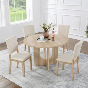 47.3" Dining Set 4 Upholstered Dining Chairs Modern Eco-Friendly Durable Dining Table Set for Apartment Hotel Use 5-Piece Home - Product Image 3