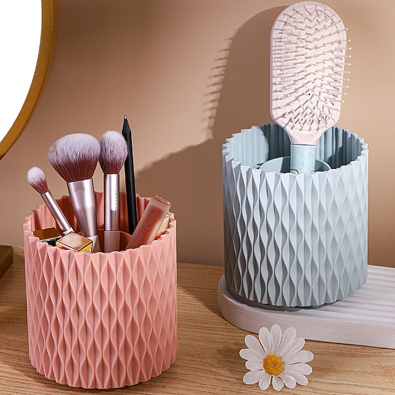 Cylindre de rangement rotatif rose et bleu [Pack de 2]