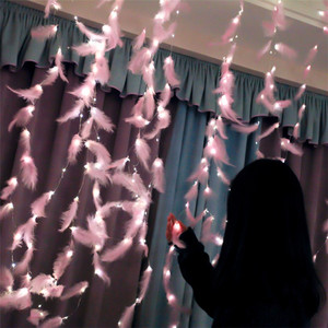 Fate 3 Meter Feather Led Lights decorazione <span class=keywords><strong>Fairy</strong></span> String Light USB alimentato con telecomando per arredamento camera da letto soggiorno tenda - Product Image 1
