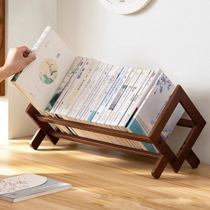 Desktop Bookshelf Storage Shelf <b>Foldable</b> Movable Standing Type For Office <b>Desk</b> Living Room Simple Design Rectangle Shape - Product Image 2