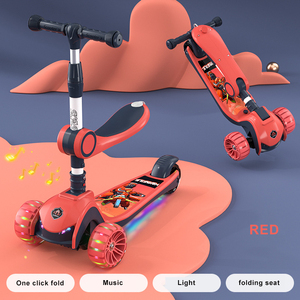 <span class=keywords><strong>Scooter</strong></span> <span class=keywords><strong>monopatin</strong></span> de acero plegable de 350W para niños y niños pequeños rueda de PU intermitente 3 ruedas infantil para bebés - Product Image 2
