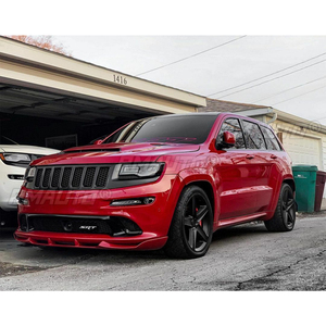 Kit carrosserie 3 pièces pour pare-chocs avant de Jeep Grand Cherokee SRT8 2012-2016, style carbone noir brillant, avec séparateur et spoiler SRT - Product Image 6