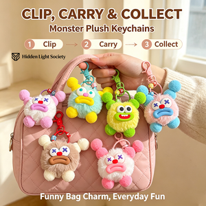 <span class=keywords><strong>Porte</strong></span>-clés en peluche amusant, mignon et moche, avec bouche de saucisse et <span class=keywords><strong>pompon</strong></span>, pour breloque de sac, vente en gros pour anniversaire - Product Image 1