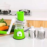 Mandoline Multifonction Manuelle Coupe-Légumes Râpe Éminceur avec 3 Lames Intérieures Réglables