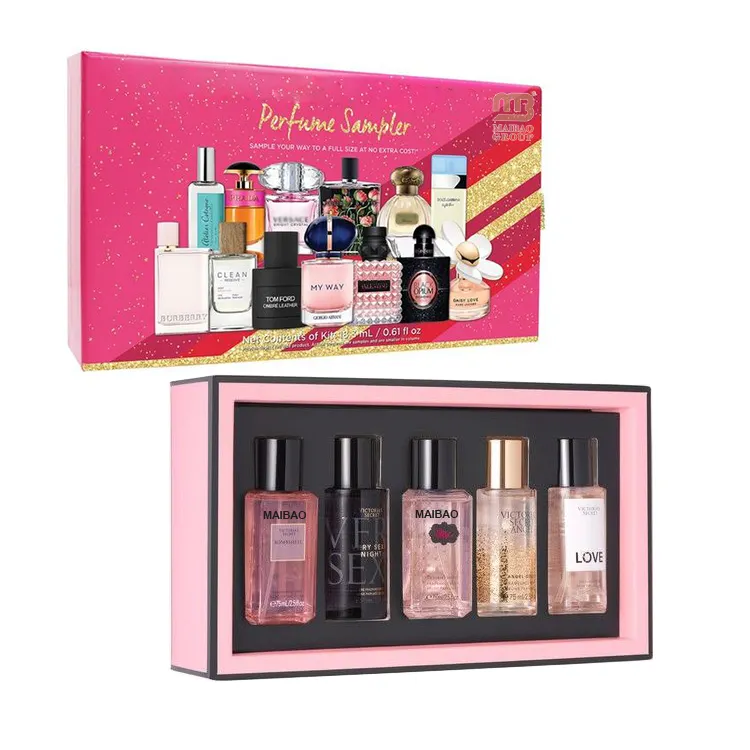 Botella de perfume personalizada con diseño de caja, embalaje de perfume con logotipo, cajas plegables de papel, Kit de muestras de regalo de lujo, cajas de perfume de 100ml