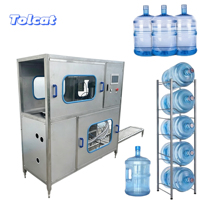 Ligne de production de remplissage d'eau haute vitesse pour fûts de 5 gallons, machine de lavage, remplissage et bouchage de grands seaux d'eau pour usine de production d'eau