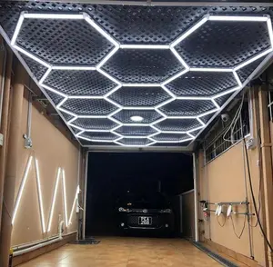 8 feet *16 feet deformable led linear high bay lamp hanging hexagon detailing led home hexagon modular ceiling garage light