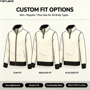 Sudadera con cremallera de un cuarto personalizada, cuello simulado, algodón grueso, para hombre, fabricantes de sudaderas con capucha y sudaderas, venta al por mayor a granel - Product Image 3