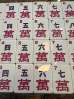 Tuiles de Mahjong Américaines en Acrylique Solide Transparent Violet avec Motifs Floraux Lapin et Joker pour Soirées Jeux Élégantes pour Femmes