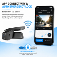 Caméra de tableau de bord 4K universelle pour Toyota, avec WiFi, moniteur de stationnement connecté, capteur G et enregistrement en boucle