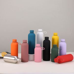 Stainless Steel American <b>Small</b> Mouth <b>Bottle</b> Frosted Rubber Paint Insulated Cup Outdoor Travel Portable Sports Water Cup - Product Image 1