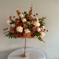 Boule de fleurs artificielles EG-ABFB3, très tendance, thème automne, centre de table floral, décoration événementielle, décor de mariage en terre cuite