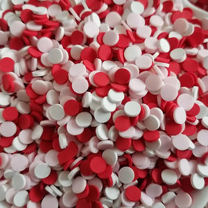 Slime Sprinkles en argile polymère pour bricolage, 1kg, rose, rouge, blanc, mélange de cercles ronds, confettis - Product Image 5