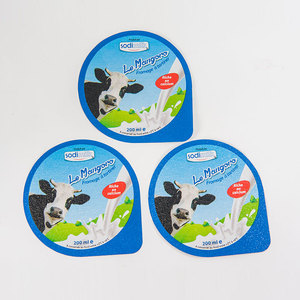 Tùy Chỉnh In Ấn Die Cut 95mm96mm AL + PP Keo/PP Dễ Dàng Để Xé Phim Nổi Nhôm Foil Sữa Chua Cốc Nhựa Niêm Phong Phim Nắp - Product Image 5