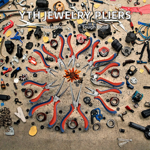 YTH Long Needle Bent Flat DIY Jóias Alicates Combinação End Cutting Customizável OEM Suporte Métrica Medição Sistema Chrome - Product Image 2