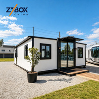 Maison conteneur extensible ZYBOX 40 pieds, assemblage rapide, pliable, compacte, grand espace flexible, design moderne pour hôtel/villa/Airbnb