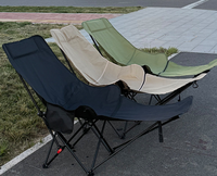 Chaise de camping portable double usage, chaise de plage pliante inclinable moderne en fer, table de camping réglable à plusieurs niveaux, pêche