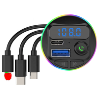 Lecteur MP3 Bluetooth pour voiture, émetteur FM, modulateur MP3, lecteur mains libres, récepteur audio, chargeur USB C avec câble de charge 3 en 1