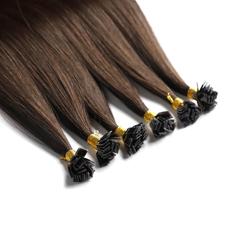 Single Donor Full Cuticle Aligned 100% Pre-Bonded Remy Hair Keratin Hot Hot Fusion Flat Tip Hair Extension