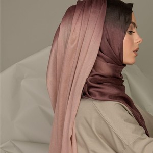 100% real modal Rayon Modal Peso ligero suave con ligera textura algodón modal ombre hijab musulmán hijab para niña - Product Image 3
