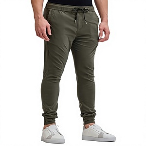 Pantalones deportivos casuales para hombre, cintura media, con cordón ajustable, corte regular, poliéster y algodón, con bolsillos - Product Image 5