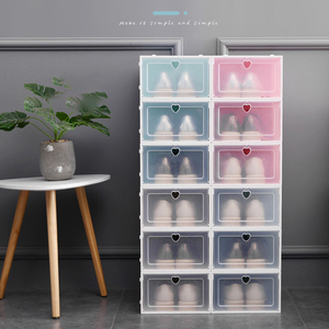 Boîte de rangement à chaussures empilable et étanche en gros, transparente, épaissie, pour la maison, le salon, organisateurs de chaussures en plastique, gain de place - Product Image 6