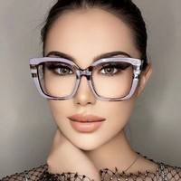 Date oeil de chat Double couleur femmes lunettes cadre mode clair Anti-lumière bleue lunettes lunettes cadres optiques lunettes d'ordinateur