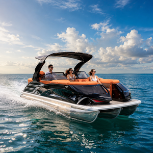 Bateau ponton en aluminium de 22 pieds, 12 places, prêt pour deux moteurs, 3 tubes, puissance maximale 250 CV, homologué CE pour les excursions sur lac et utilisation en flotte de taxis nautiques - Product Image 6