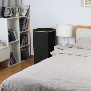 Cesto de Ropa Plegable de 100L, Ahorra Espacio, Mezcla de Algodón y Poliéster Oxford, con Ruedas y Bolsa de Lavado Extraíble - Product Image 5