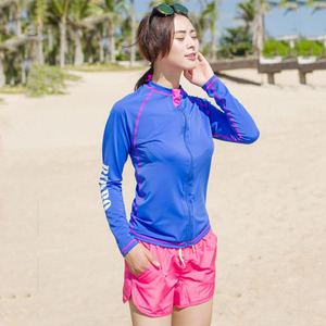 Riabo – Maillot de bain Rash Guard à manches longues pour hommes et femmes, UPF50+, séchage rapide, combinaison de surf avec fermeture éclair, ensemble pour couple - Product Image 3