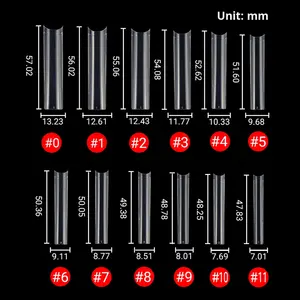 HaoNan 3xl extra longa meia tampa unhas patches quadrados unhas falsas dicas estilo francês dedo aplicação ABS de longa duração - Product Image 4
