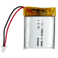 Batterie rechargeable 102530 Batterie polymère au lithium 102530 3.7V 800mAh Produit électronique Batterie haute capacité 102535 102540