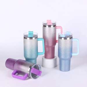 Taza de vacío de acero inoxidable 304 de doble capa con capacidad de 40oz, nueva pintura de diamante, viaje de acero inoxidable 304 - Product Image 4