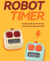 Minuteur numérique en forme de robot - Base magnétique - Compteur ascendant/descendant - Affichage LCD - Contrôle tactile - Batterie 180 jours - Silencieux - Cuisine/Bureau