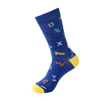 Chaussettes mi-longues pour hommes, motif géométrique coloré en losanges, en polyester, antidérapantes, polyvalentes, styles européens et américains