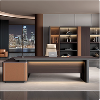 Mobilier de bureau moderne le plus récent Table de bureau de luxe PDG patron Bureau de direction en forme de L